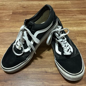 Vans Mujer Old Skool Negro Gamuza Lona Parte Superior Baja Zapatos Patinador Tenis Talla 10 - Imagen 1 de 12