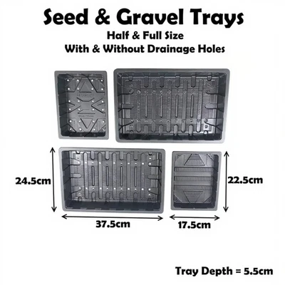 Seed Tray Gravel Trays Full + Half Size With + Without Watering Holes No Holes - Image 1 of 4