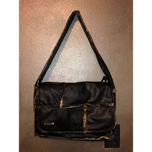 Nicoli Boho Hippie Messenger Travel Faux Fur Shoulder Bag Made in Italy NWT - Picture 1 of 6