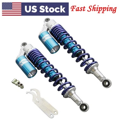 Rear Air Shock Absorbers Universal Fit Honda Suzuki Yamaha Kawasaki ATV 400mm - Imagem 1 de 4