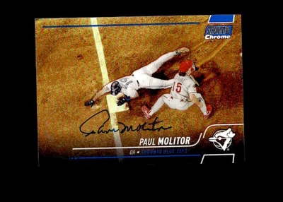 Paul Molitor 2022 Stadium Club Chrome Blue Refractor authentic autographed card - Image 1 of 2