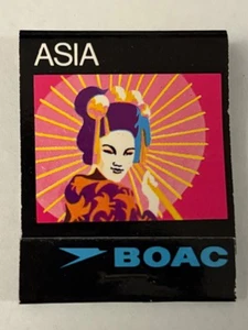 Asia BOAC Used Matchbook British Overseas Airway Corporation Airlines Union Jack - Picture 1 of 5