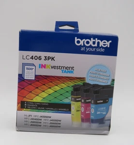 BROTHER LC406 CONFEZIONE DA 3 CARTUCCE DI INCHIOSTRO A COLORI - LC4063PKS NUOVE - Foto 1 di 3