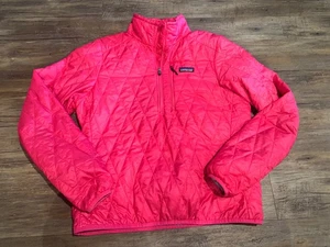 Women’s Patagonia Nano Puff Primaloft Pullover 1/4 Zip Jacket Sz M Berry/Pink - Picture 1 of 6
