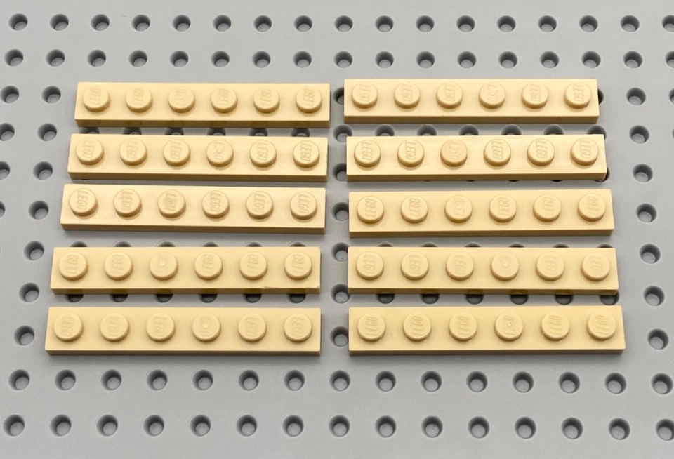 LEGO® 10x Platte Bauplatte 1x6 flach 3666 beige - Bild 1 von 1