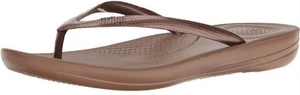 Fitflop Iqushion Ergonomic Bronze Womens Beach Flip Flops - Foto 1 di 7