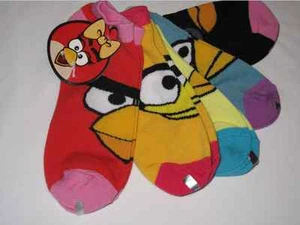NWT ANGRY BIRDS GIRL 5 pair socks size 4-6 shoe size 7-10 multi color - Picture 1 of 5
