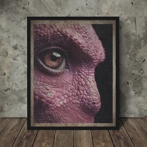 REPTILIAN ALIEN Wall Art, Retro Cryptid Reptile Poster, Sci-fi Disclosure Decor - Picture 1 of 16