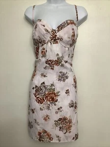 Vestido Brock Collection H&M XL Sin Mangas Sweetheart Mini Rosa Country Floral Nuevo - Imagen 1 de 20