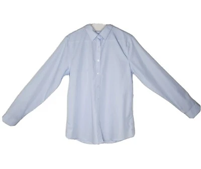 LANDS' END Boys Blue Button Down Dress Shirt Size 12T Uniform Long Sleeve - Image 1 of 4