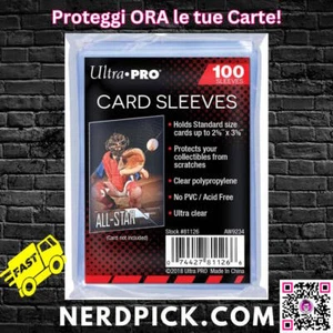 Proteggi Carte Sleeves - Pacchetto da 100 Bustine Morbide Trasparenti - Ultra... - Foto 1 di 1