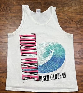 vintage tidal wave busch gardens tank top shirt large white W3 - Picture 1 of 10