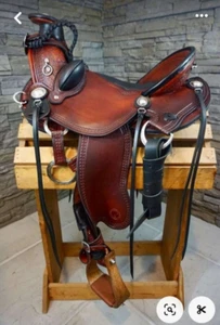 Western Endurance saddle 16'' Eco leather colour brown with drum dye finished - Picture 1 of 3