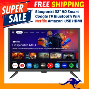 Blaupunkt 32" HD Smart Google TV Bluetooth WiFi Netflix Amazon YouTube USB HDMI - Picture 1 of 4