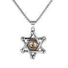 Stainless Steel Star of David Illuminati Masonic All Seeing Eye Pendant Necklace