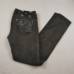 Jeans Miss Me donna 29 denim nero firmato skinny gamba bassa gioiello - Foto 1 di 12
