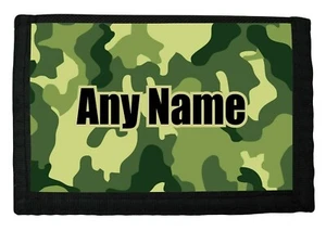 PERSONALISED CAMOUFLAGE ARMY PRINT BOYS RIP WALLET BIRTHDAY CHRISTMAS GIFT - Picture 1 of 3