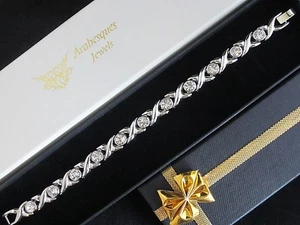 PULSERA/BRAZALETE MAGNÉTICO SEÑORA. CRISTAL TRANSPARENTE ARTRITIS/ALIVIO DEL DOLOR TONO PLATEADO - Imagen 1 de 3