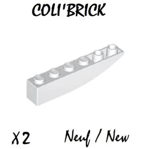 Lego 42023 - 2x slope curved 6x1 inverted - Blanc / White - NEW NEUF - Foto 1 di 1