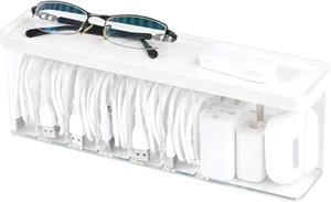 Charger Cable Cord Storage Organizer Box - 1 Pack with Lid - Easy Storage withou - Picture 1 of 12