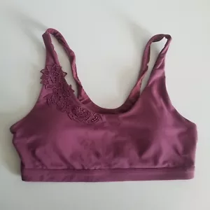 Sujetador deportivo Fabletics Vega cabaret púrpura borgoña aplique floral talla mediana 8-10 - Imagen 1 de 10