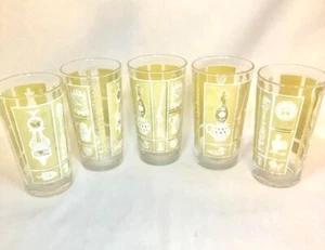 Vintage MCM Libbey Western Pioneer 5pcs Glasses - Picture 1 of 6