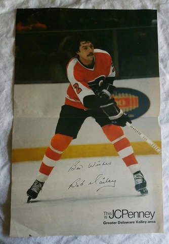 BOB DAILEY NHL PHILADELPHIA FLYERS STAMPED ON SIG! REAL AUTO! VINTAGE POSTER Cover