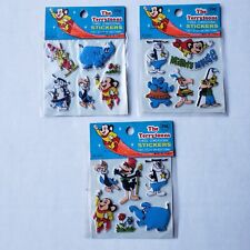 Lot Of 3 1979 Terrytoons 3D Puffy Sticker Packs Mighty Mouse Deputy Dog New