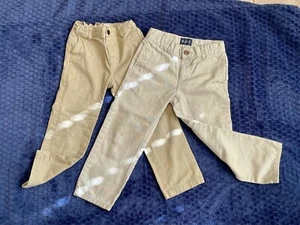 2 PR Boys Khaki Uniform Pants / Dress Slacks, Size 5, Old Navy & Place, Read - Picture 1 of 9