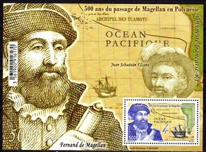Timbre Polynésie Bloc Feuillet n°54 500 ans du passage de Magellan - Imagen 1 de 1