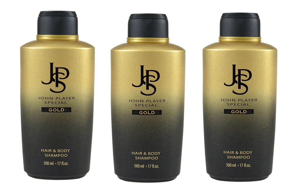 John Player Special GOLD Hair & Body Shampoo 3 x 500ml