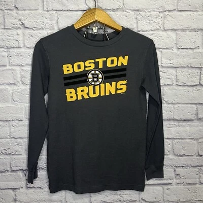 Boston Bruins NHL Youth Boys Gray Pull-over Long Sleeve T-Shirts XL 14 - 16 - Image 1 of 3