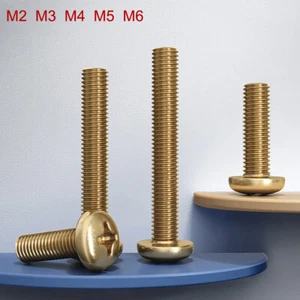 Tornillos métricos de máquina Phillips con cabeza de sartén de latón M2 M3 M4 M5 M6 hilo completo - Imagen 1 de 7