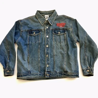 Vintage M&M's Men’s Denim Trucker Style Back Embroidered Jacket Size XL - Image 1 of 4