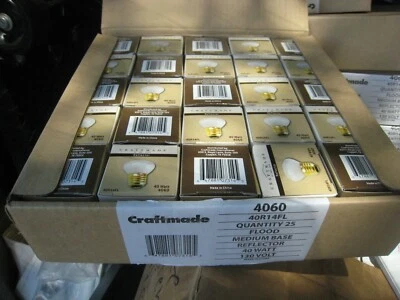 (25) CRAFTMADE REPLACEMENT BULBS FOR SLI SYLVANIA LIGHTING 40R14/FL 40W 130V - Image 1 of 4