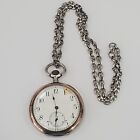 Antique Galonne Pocket Watch 800 Sterling Silver 50mm With Sterling silver Chain