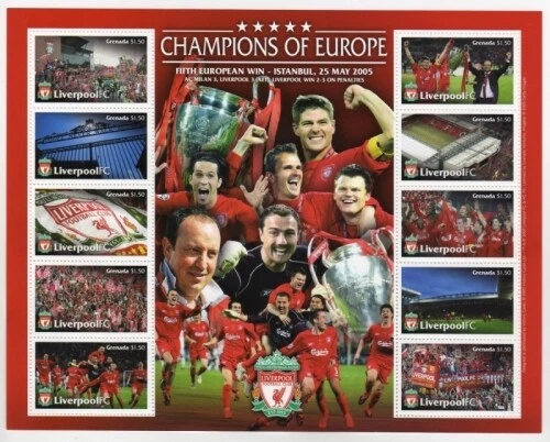 Grenada 2006 - Liverpool Football Club - Sheet Of 10 Stamps - Scott #3542 - MNH - Image 1 of 1