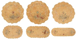 Bordado, mantel, corredor de mesa, mantel central mantel terracota con hojas - Imagen 1 de 7