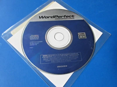 WordPerfect 2002 Productivity Pack CD-ROM, Corel OEM NEW & SEALED Software - Image 1 of 3