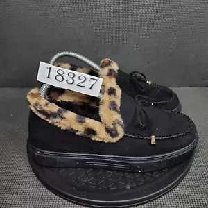 Journee Collection Faux Fur Slippers Womens Sz 9 Black Brown Slip On Shoes - Picture 1 of 8