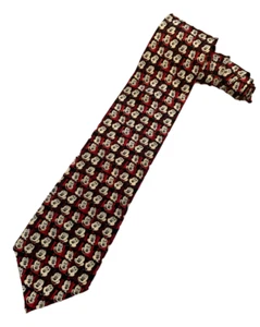 Walt Disney World Mens 100% Silk Red Mickey Mouse Allover Print Neck Tie - Picture 1 of 7