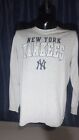 New York Yankees T-Shirt Long Sleeve Grey Navy Cotton Blend Size XL Baseball