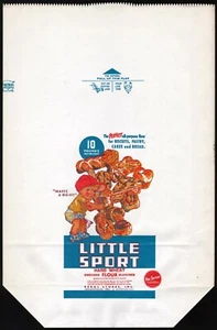 Vintage bag LITTLE SPORT FLOUR Regal Stores Indianapolis Indiana boy pic n-mint - Picture 1 of 2