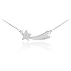 Wish Upon A Shooting Star Princess Sterling Silver Cubic Zirconia CZ Necklace