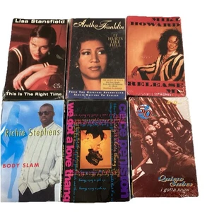 LOT OF SIX (6) CASSETTE SINGLES SEALED NEVER PLAYED - Picture 1 of 8