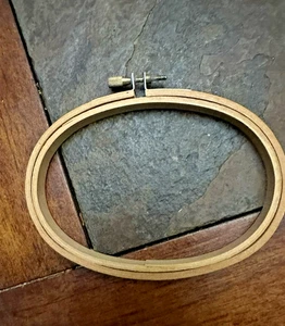 Oval Wooden Hoop 5" x 3.5" for Cross stitch ,  needlework or crafts - Picture 1 of 5