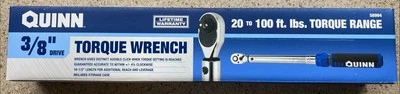NEW Quinn 3/8" Drive Torque Wrench 20-100ft/lb - Audible Click - 58994 - Image 1 of 3