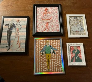 Vintage Mattel 1960s Barbie Ken Midge Doll Art Collages Lot Barbiecore Decor - Picture 1 of 6