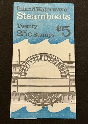 1989 US 2405-2409a BK166  25c x 20 Stamps Steamboats Booklet MNH OG - Image 1 of 3