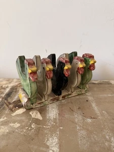 Vintage Hand-Painted Ceramic Chicken Toast Rack Farmhouse Country Kitchen Decor - Picture 1 of 7